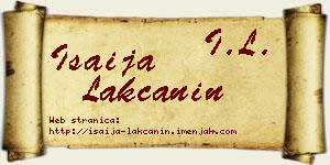 Isaija Lakčanin vizit kartica
